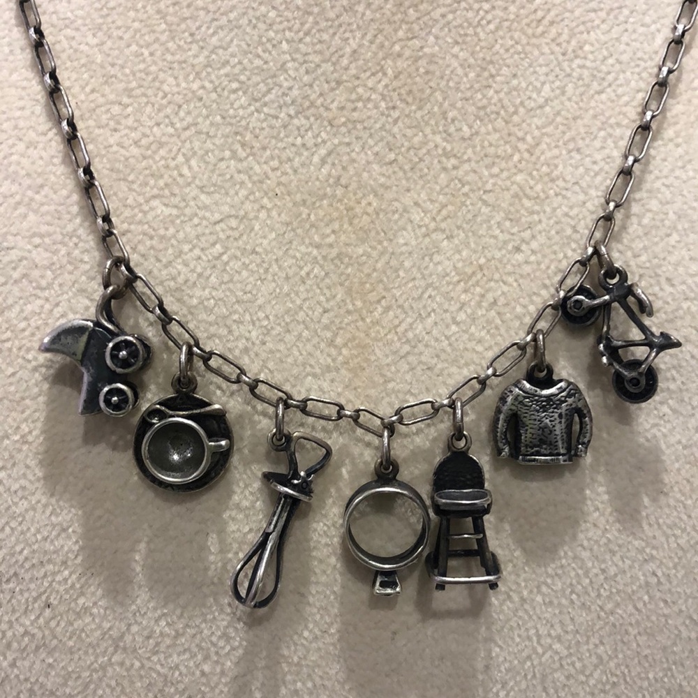“Great To Be A Mom” Sterling Silver VINTAGE Charm Necklace